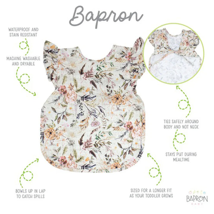 Bapronbaby Feeding Bib (Delilah Floral Flutter)