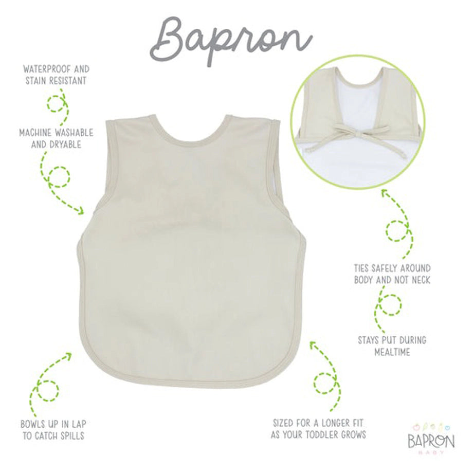 Bapronbaby Feeding Bib (Solid Champagne Minimalist)