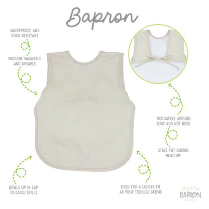 Bapronbaby Feeding Bib (Solid Champagne Minimalist)