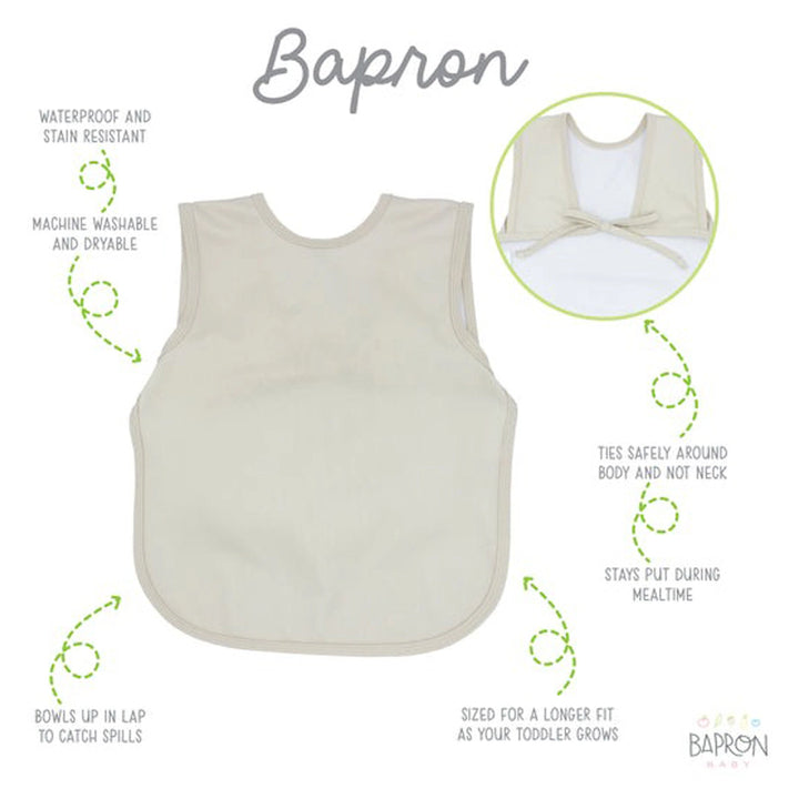 Bapronbaby Feeding Bib (Solid Champagne Minimalist)