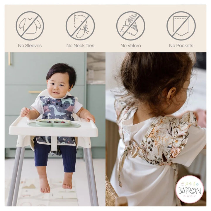Bapronbaby Feeding Bib (Solid Champagne Minimalist)