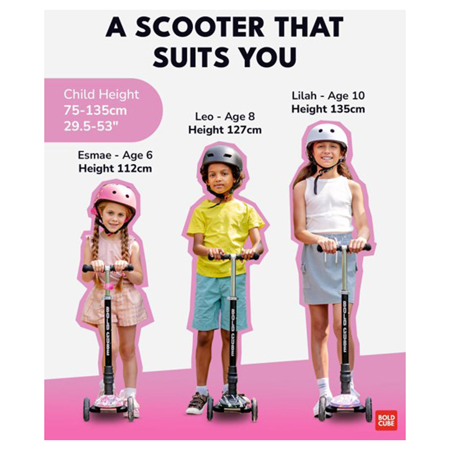 Boldcube 3 Wheel Scooter Big Fold Kitty Love