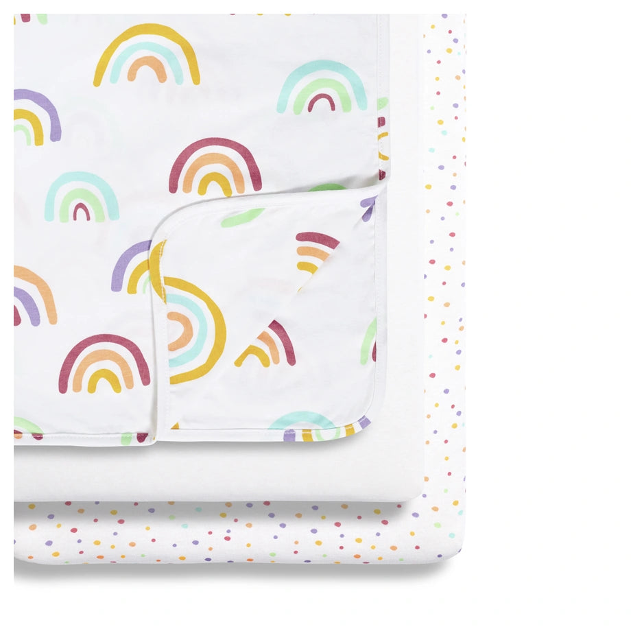 Snuz 3-Piece Crib Bedding Set Rainbow Design