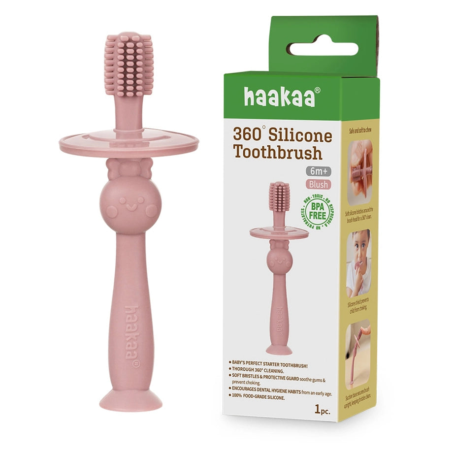 Haakaa 360° Silicone Toothbrush (Blush)