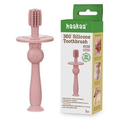 Haakaa 360° Silicone Toothbrush (Blush)