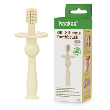Haakaa 360° Silicone Toothbrush (Cream)