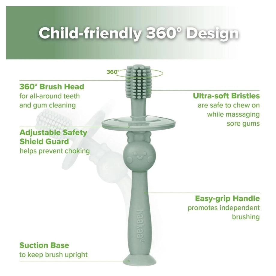Haakaa 360° Silicone Toothbrush (Pea Green)
