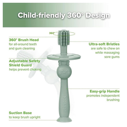 Haakaa 360° Silicone Toothbrush (Pea Green)
