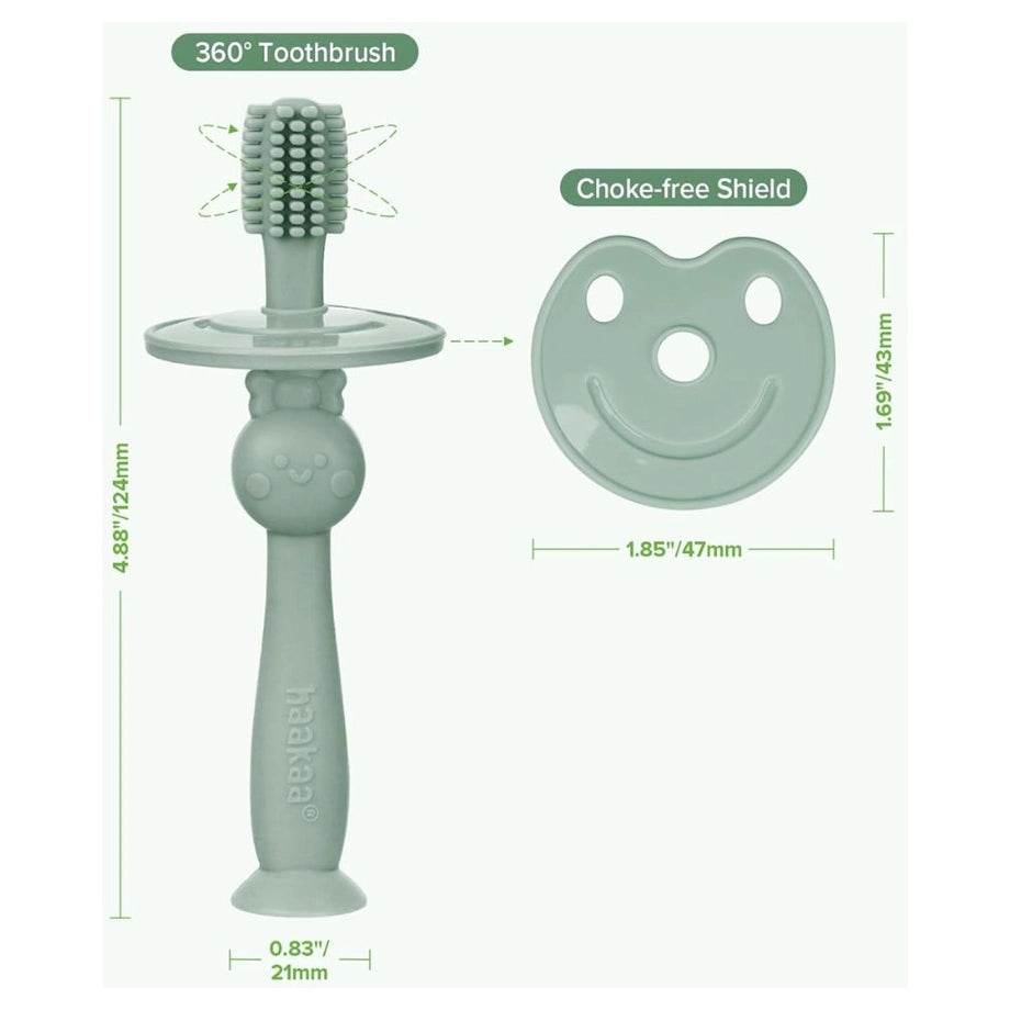 Haakaa 360° Silicone Toothbrush (Pea Green)