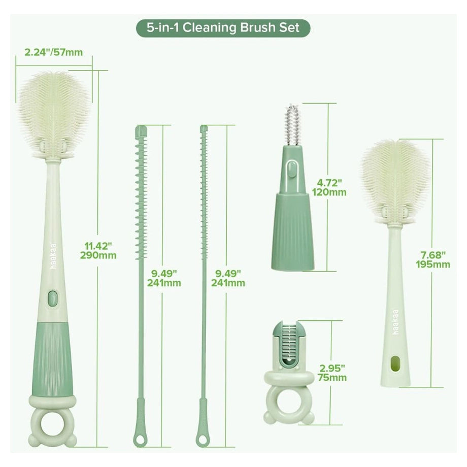 Haakaa 5-In-1 Cleaning Brush Set
