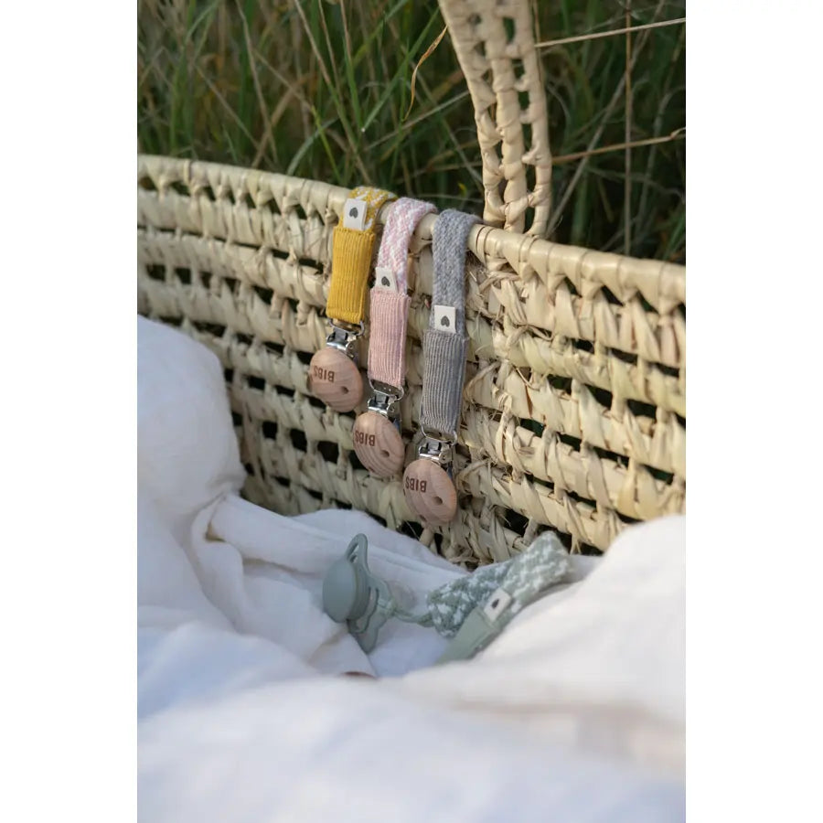 Bibs - Pacifier Clip (Blush/Ivory)