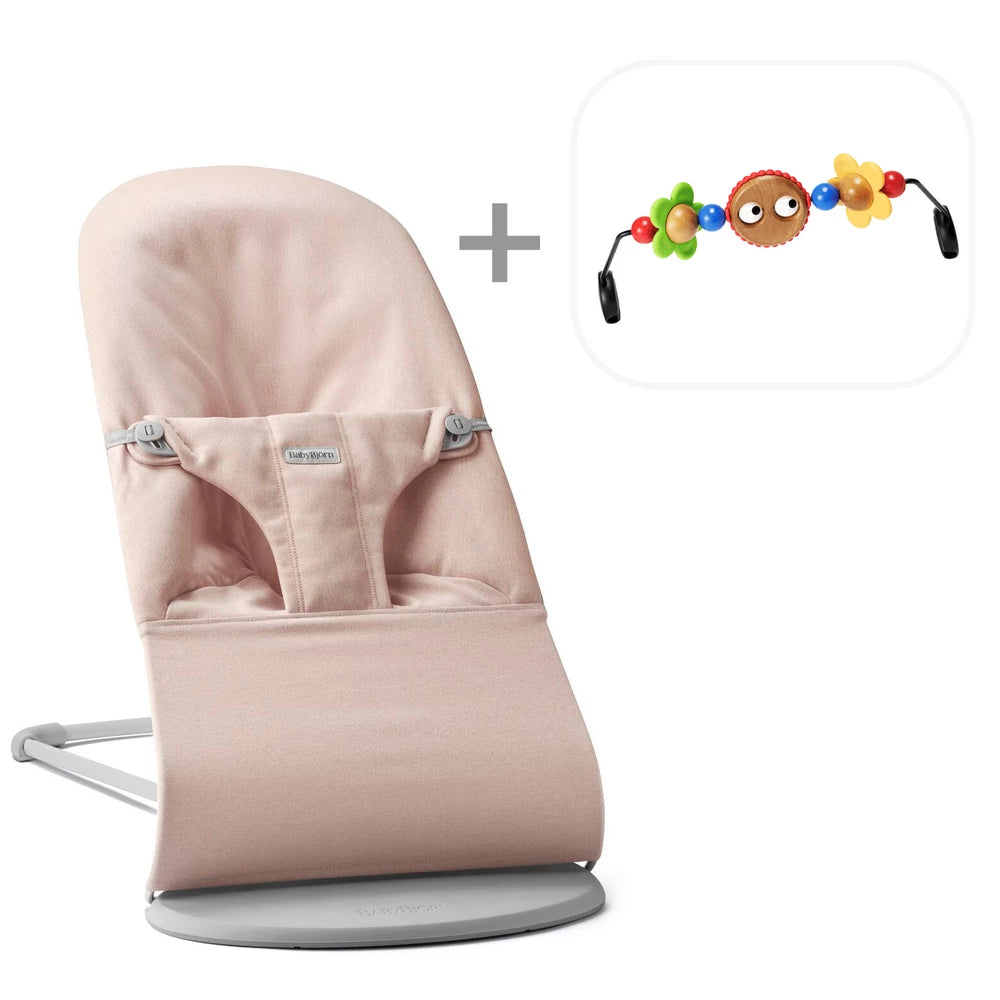 كرسي هزاز BabyBjörn Bliss Woven (مزيج وردي فاتح) مع لعبة للكرسي الهزاز كرسي هزاز BabyBjörn Bliss Woven (مزيج وردي فاتح) مع لعبة للكرسي الهزاز
