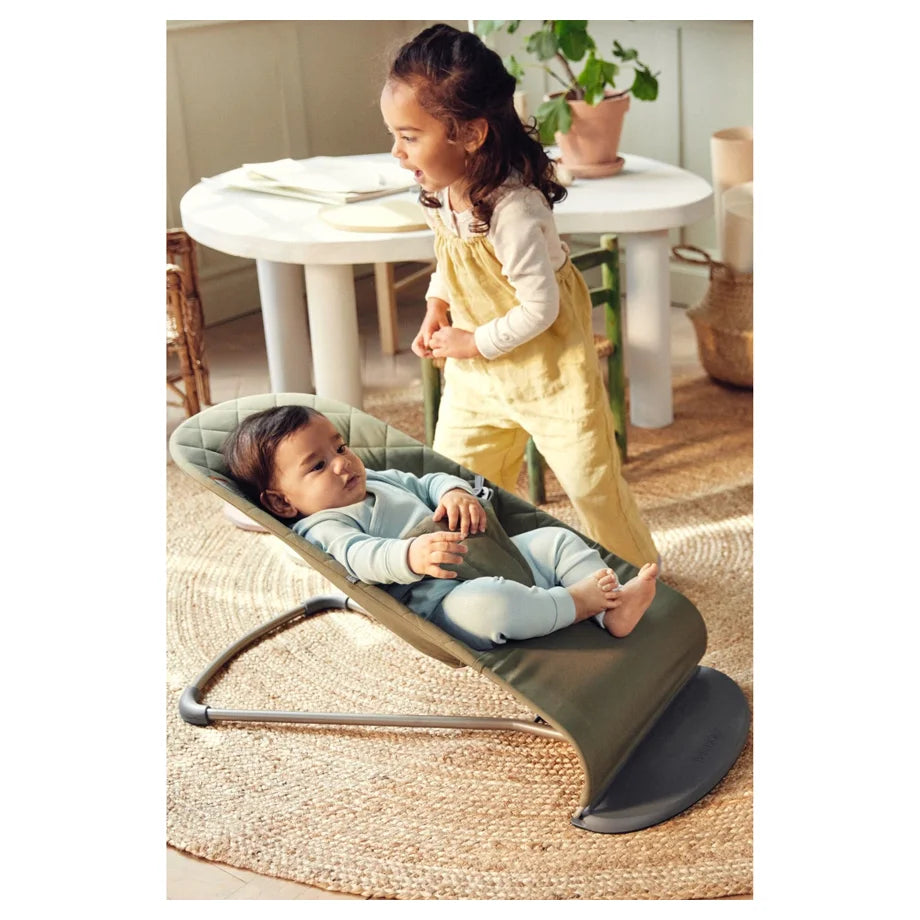 BabyBjörn Bouncer Bliss, Woven, Classic Quilt (Dark Green)