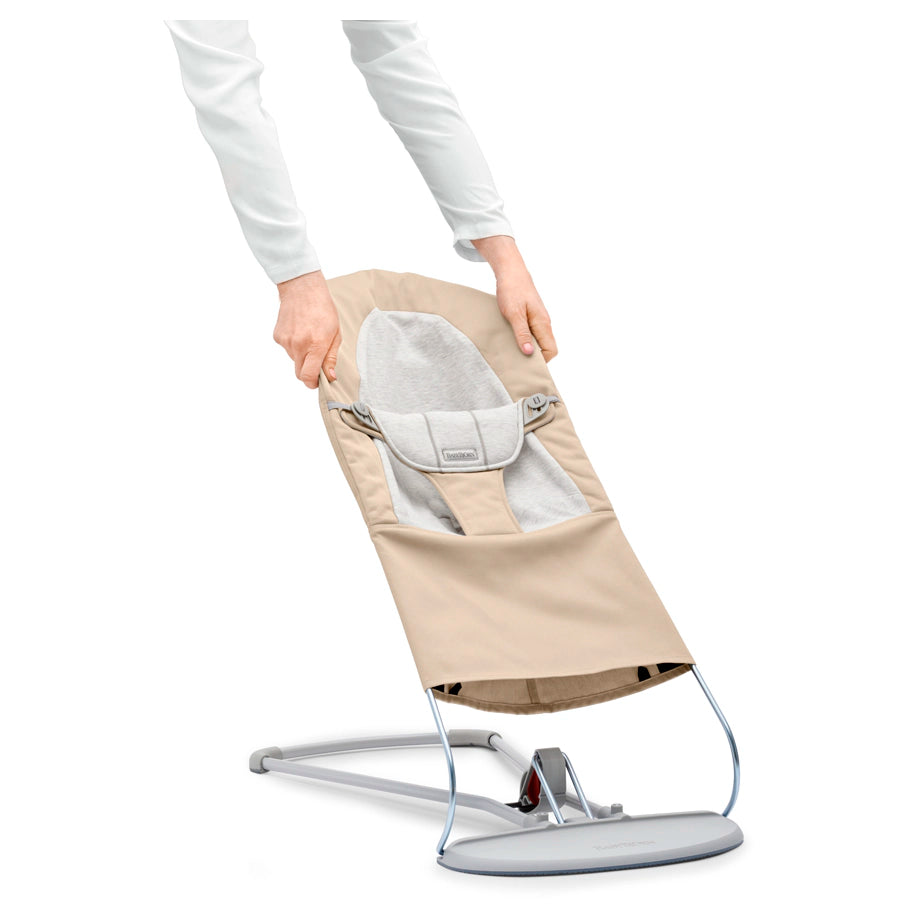 BabyBjörn Fabric Seat Bouncer Balance Soft (Woven/Jersey, Beige/Grey)