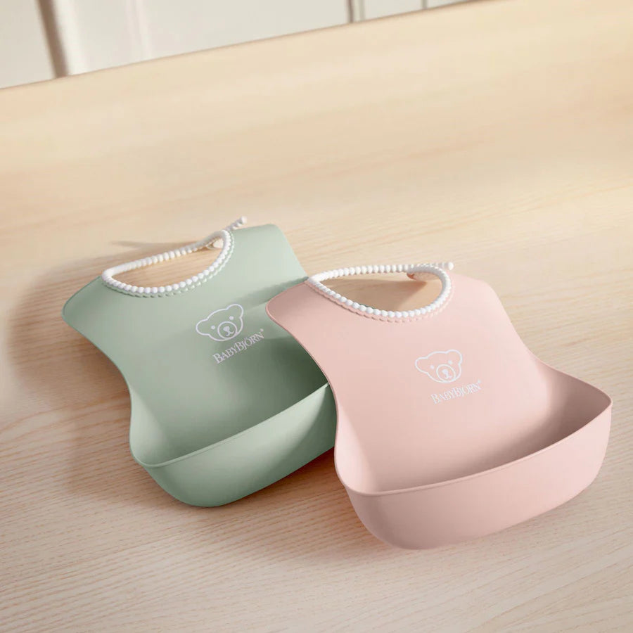 BabyBjörn Baby Bib (Powder Green/Powder Pink) - Pack of 2