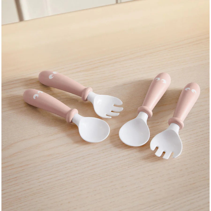 BabyBjörn Baby Spoon and Fork - 4 pcs (Powder Pink)