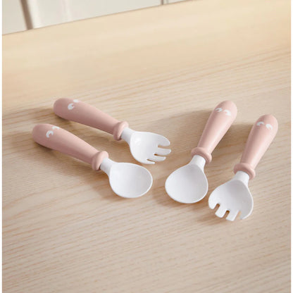 BabyBjörn Baby Spoon and Fork - 4 pcs (Powder Pink)