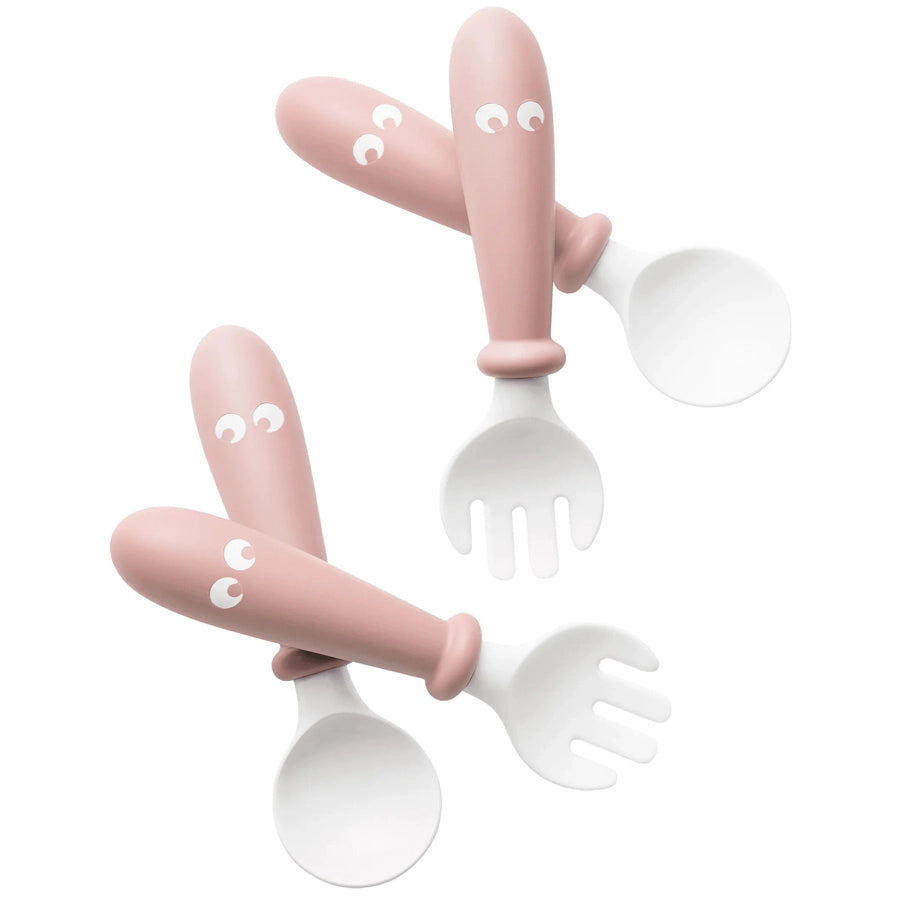BabyBjörn Baby Spoon and Fork - 4 pcs (Powder Pink)