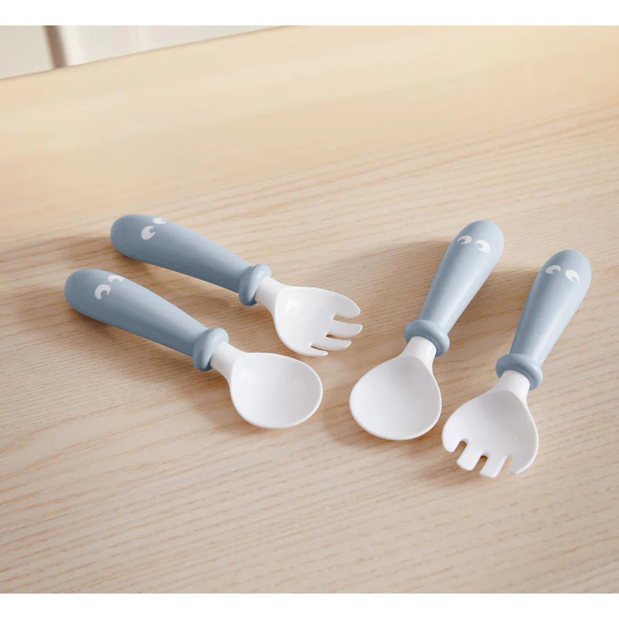 BabyBjörn Baby Spoon and Fork - 4 pcs (Powder Blue)