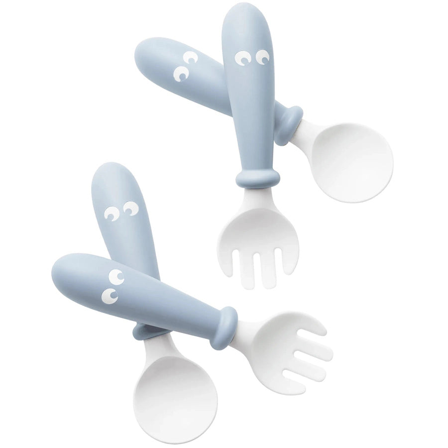 BabyBjörn Baby Spoon and Fork - 4 pcs (Powder Blue)