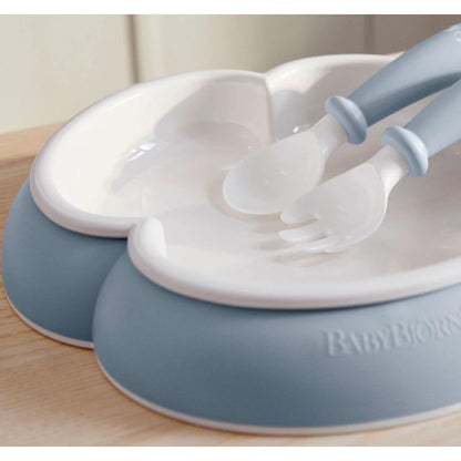 BabyBjörn Baby Feeding Set - 4 pcs (Powder Blue)