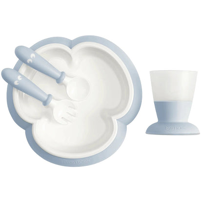 BabyBjörn Baby Feeding Set - 4 pcs (Powder Blue)