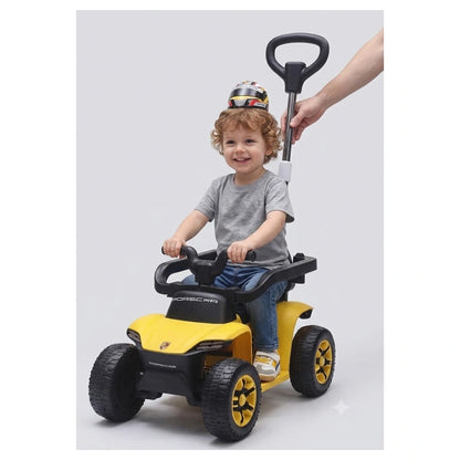 Tobbi Kids 6V 4.5Ah Electric Ride-On Car With Push Bar (Yellow)