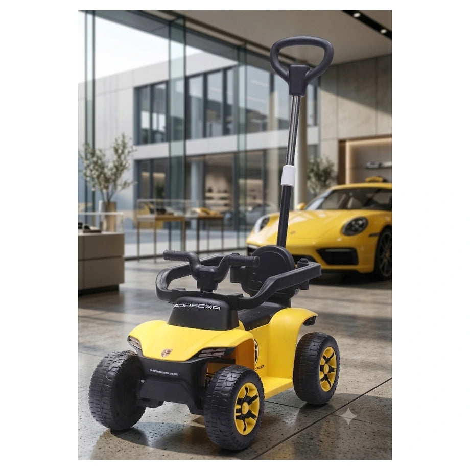 Tobbi Kids 6V 4.5Ah Electric Ride-On Car With Push Bar (Yellow)
