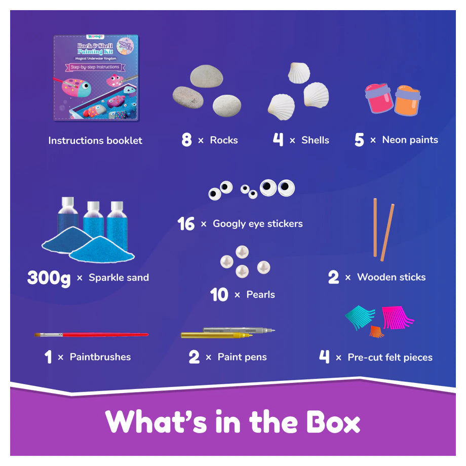 Bloomingo Rock & Shell Painting Kit - Magical Underwater Kingdom