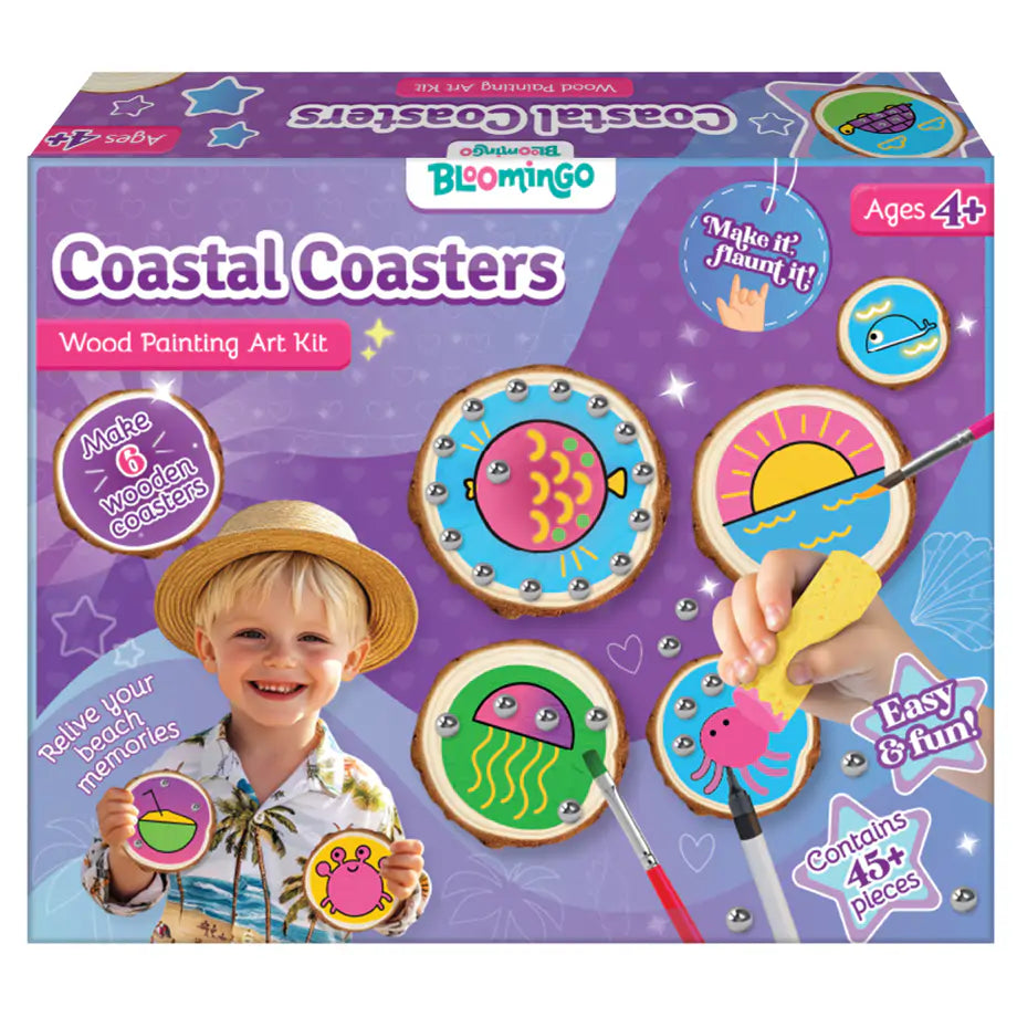 Bloomingo Coastal Coasters Wood Painting Art Kit