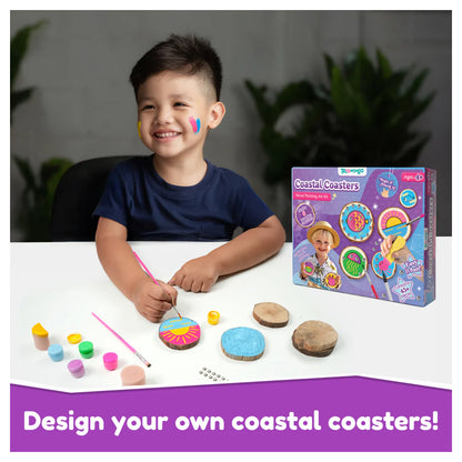 Bloomingo Coastal Coasters Wood Painting Art Kit