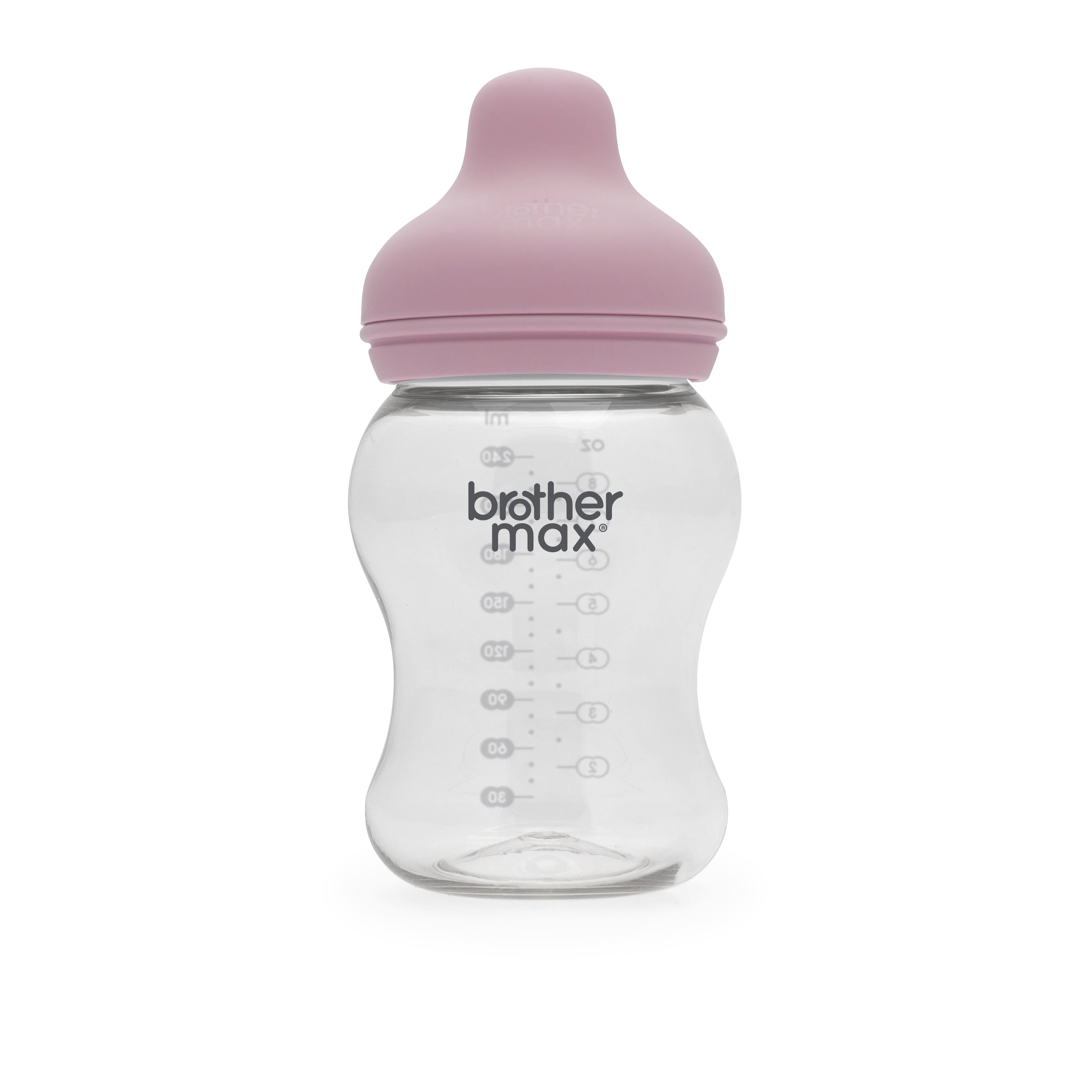 Brother Max - PP Extra Wide Neck Feeding Bottle 240ml/8oz + M Teat (Pink)