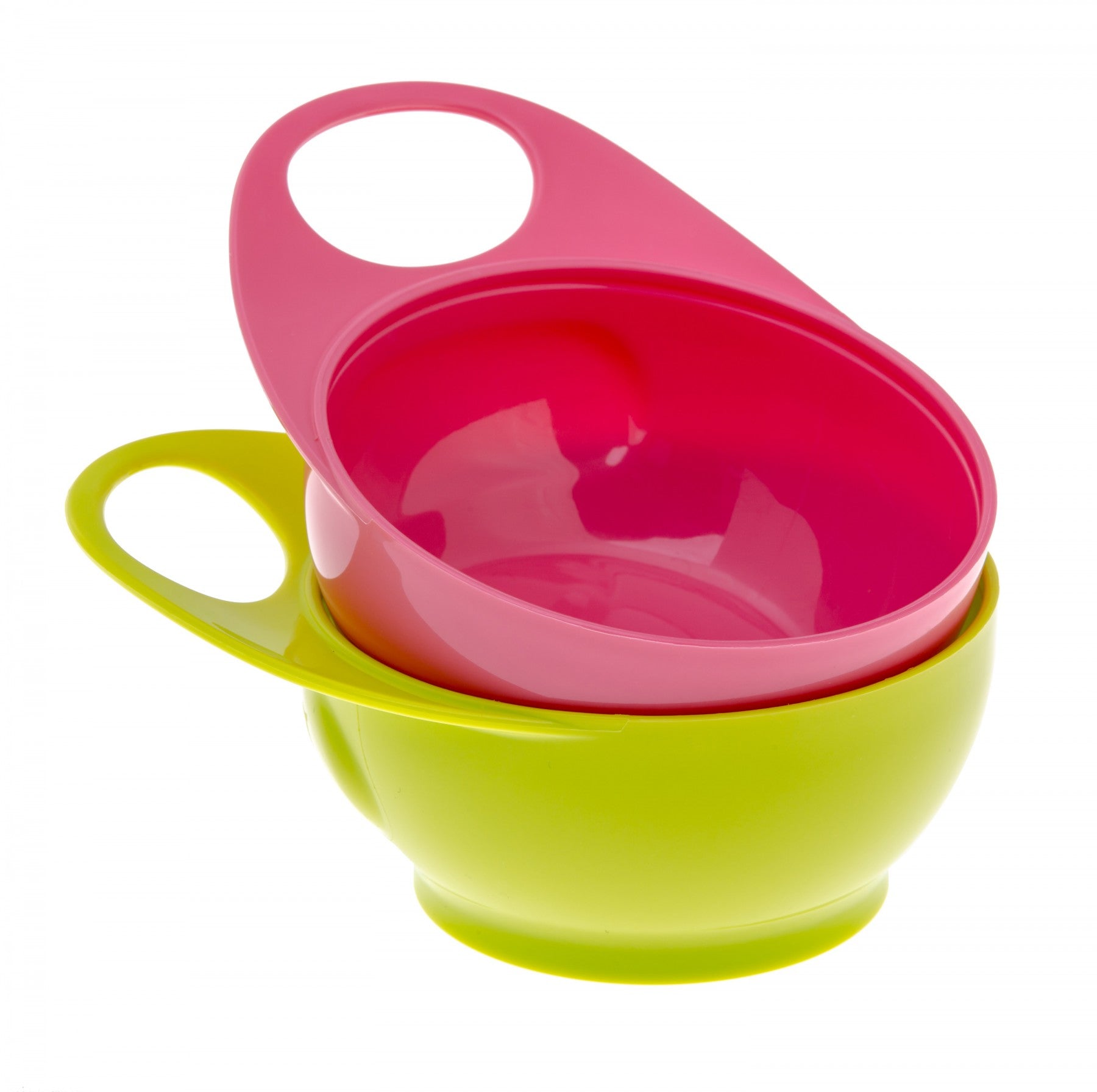 Brother Max - 2 Easy-Hold Bowls  (Pink/ Green)