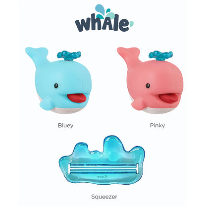 Flipper Oral Hygiene Set - Toothbrush & Toothbrush Cover Fun Animal Combo Pack/Giraffe + Toothpaste Squirter Whale/Pinki