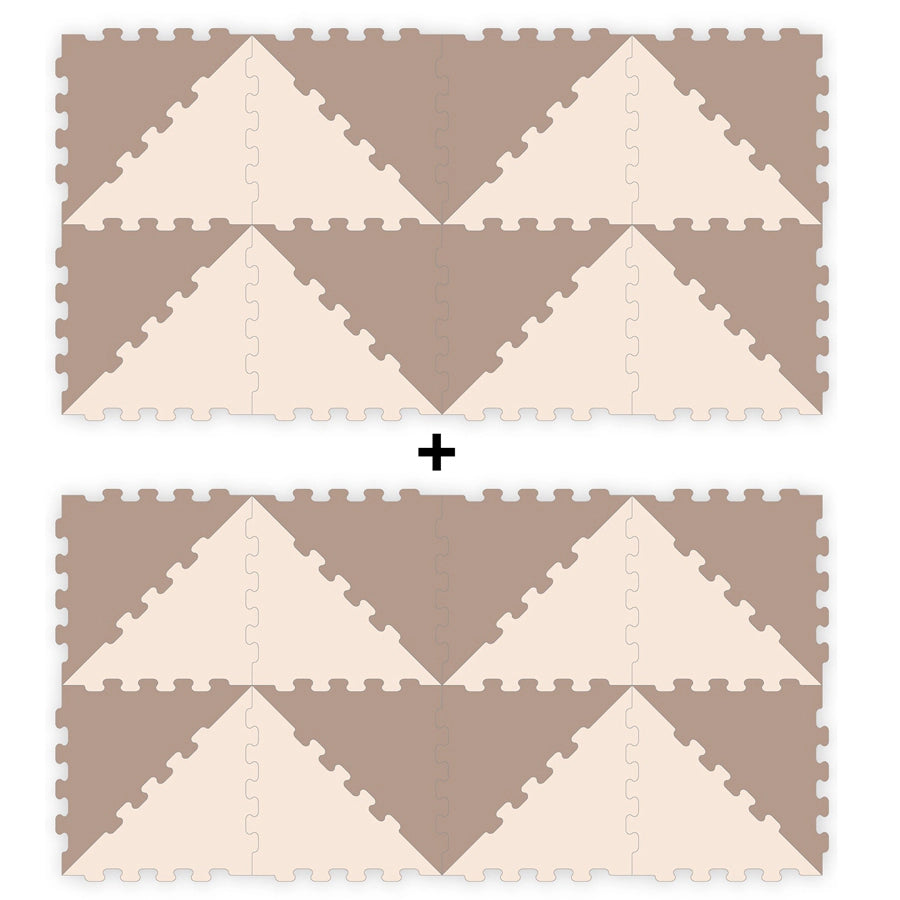 Sunta 2-Colours Triangle Puzzle Floor Mat 32pcs (Brown-Beige) Sunta 2-Colours Triangle Puzzle Floor Mat 32pcs (Brown-Beige)