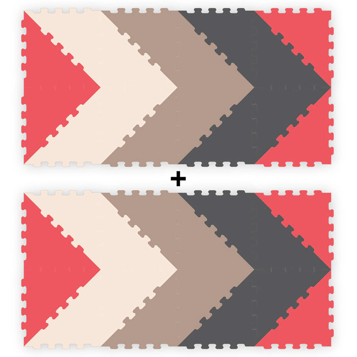 Sunta 4-Colours Triangle Puzzle Floor Mat 32pcs