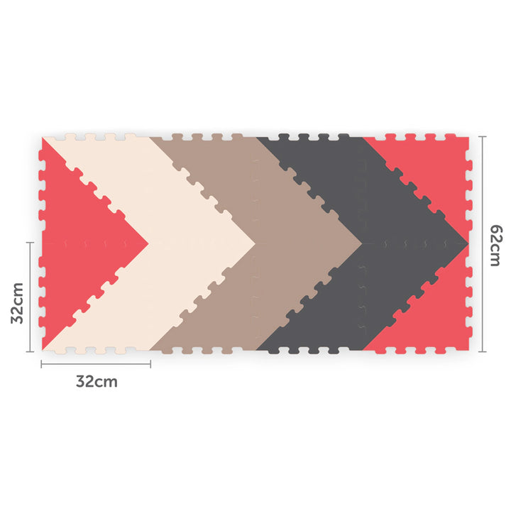 Sunta 4-Colours Triangle Puzzle Floor Mat 32pcs