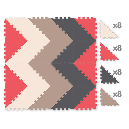 Sunta 4-Colours Triangle Puzzle Floor Mat 32pcs