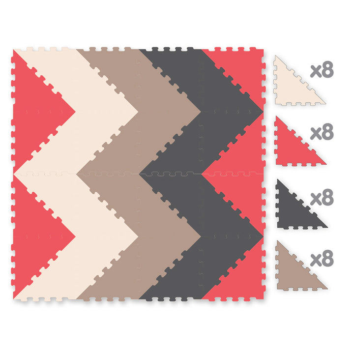 Sunta 4-Colours Triangle Puzzle Floor Mat 32pcs