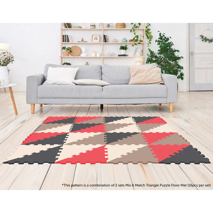 Sunta 4-Colours Triangle Puzzle Floor Mat 32pcs