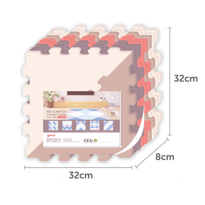 Sunta 4-Colours Triangle Puzzle Floor Mat 32pcs