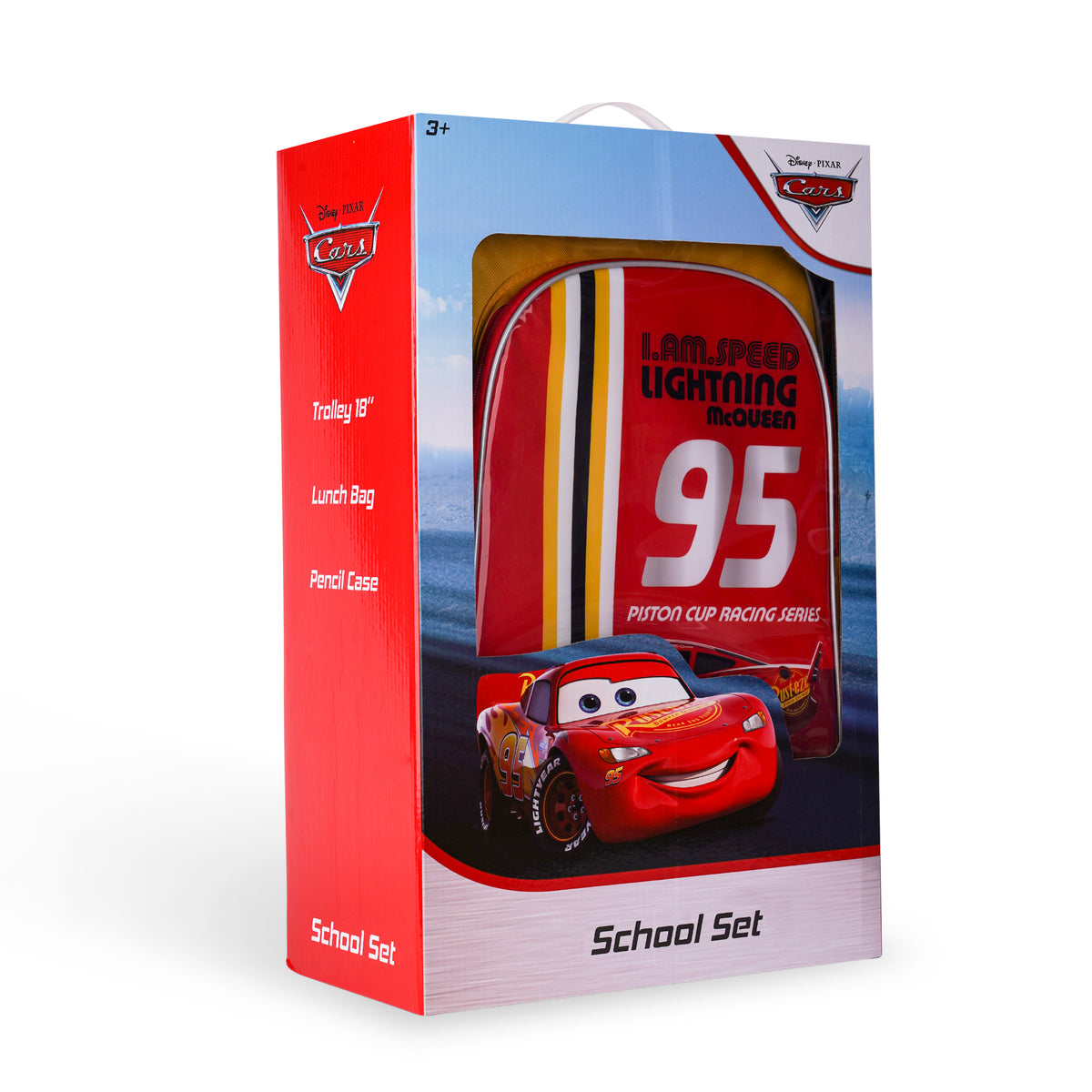 Disney Cars I am speed Lightning Mcqueen 3in1 Trolley Box set 18 Inch