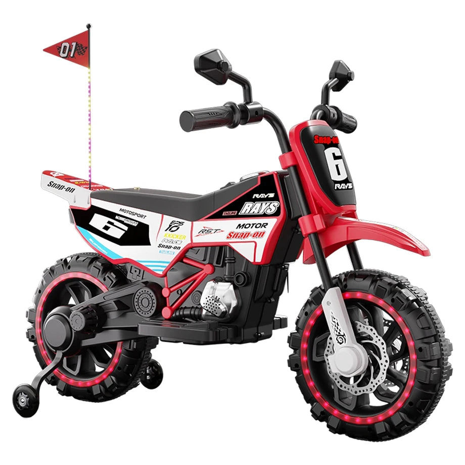 Tobbi Kids 12V Electric Ride-On Motorcycle (Red)