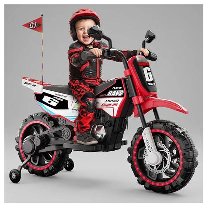 Tobbi Kids 12V Electric Ride-On Motorcycle (Red)