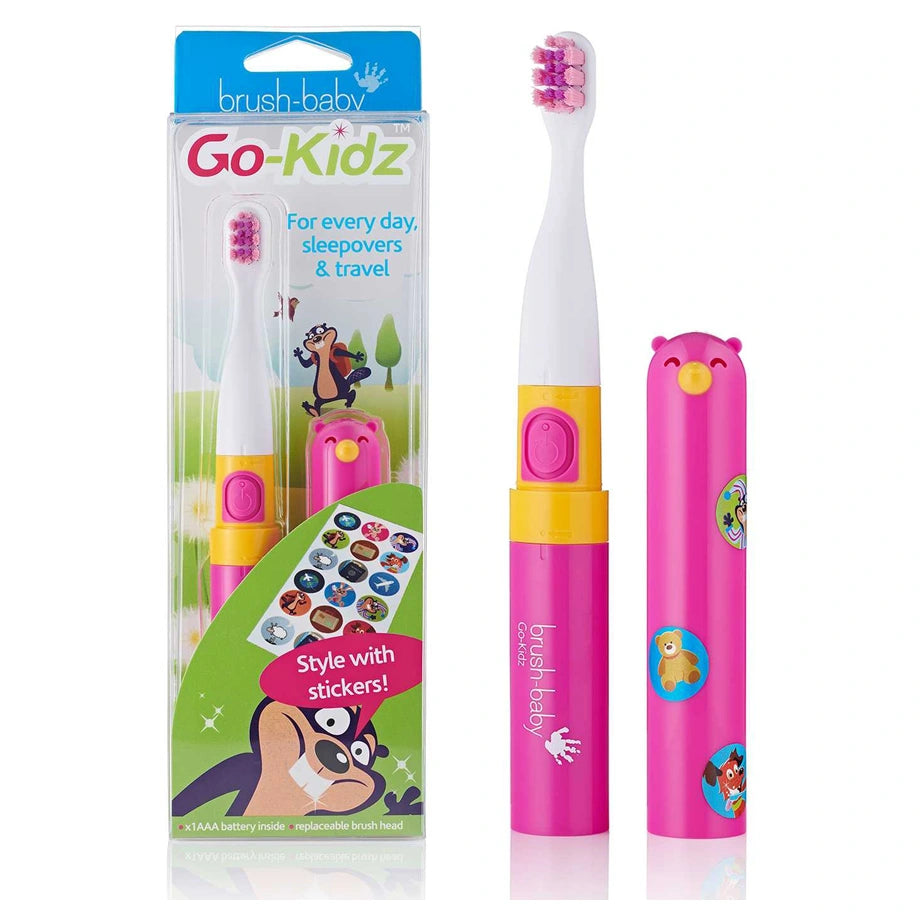 Brush-Baby Go-Kidz Electric Toothbrush for Toddlers (Pink)