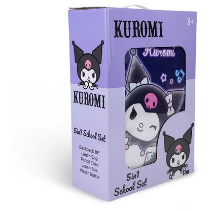 Sanrio Kuromi Check The Beat 5 In 1 Backpack Set 18"