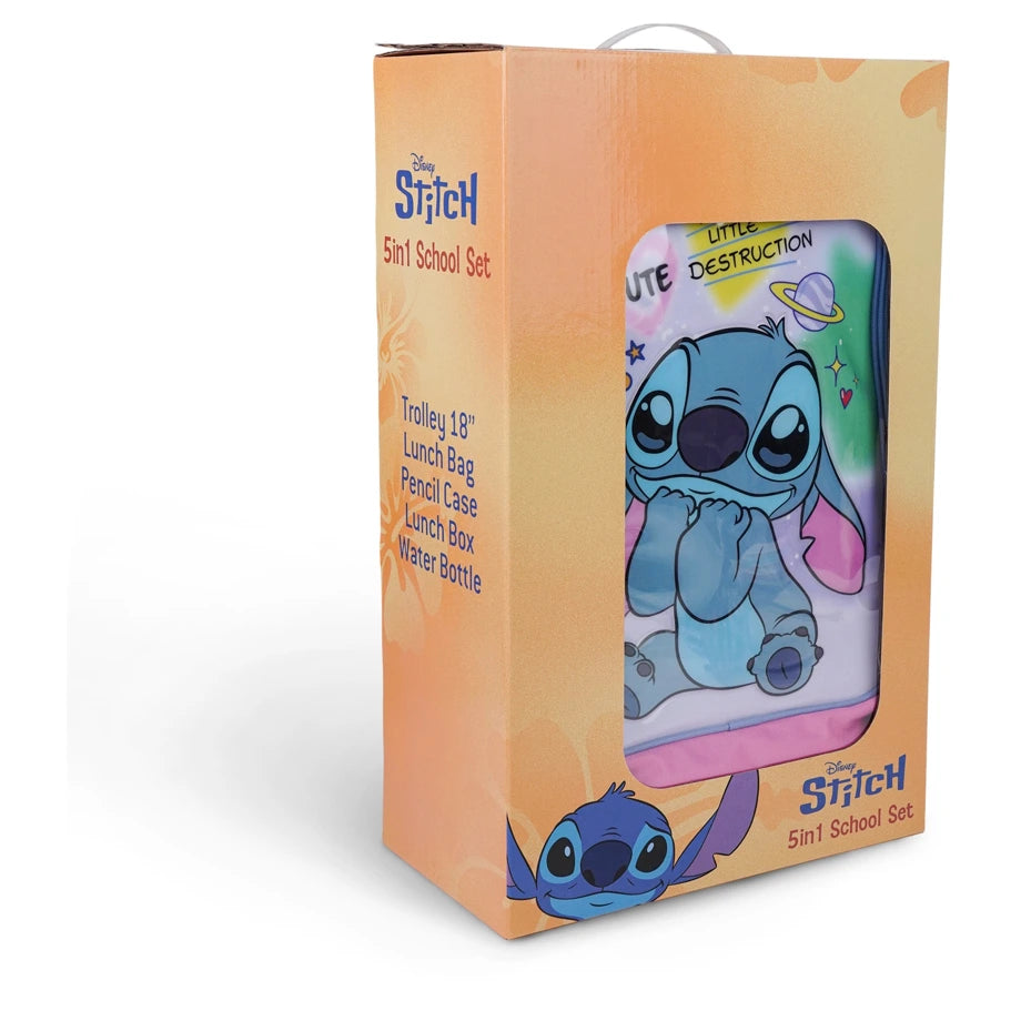 Disney Stitch Cute 5 In 1 Trolley Set 18"
