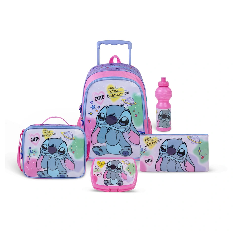 Disney Stitch Cute 5 In 1 Trolley Set 18"