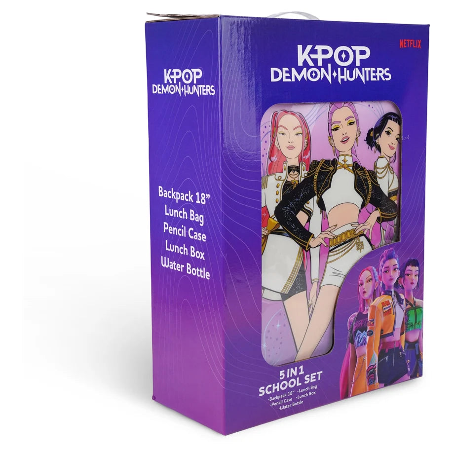 K-Pop Demon Hunter 5 In 1 Backpack Set 18"