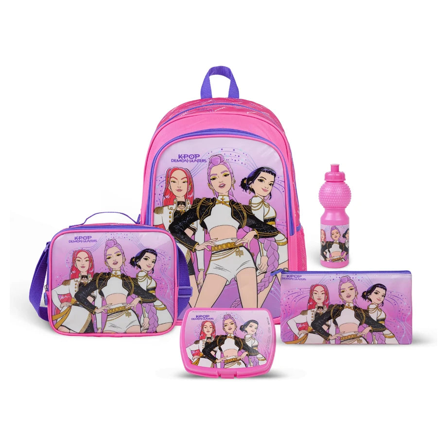 K-Pop Demon Hunter 5 In 1 Backpack Set 18"